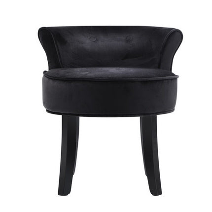 Artiss Vanity Stool Velvet Black Abella.