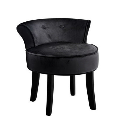 Artiss Vanity Stool Velvet Black Abella.
