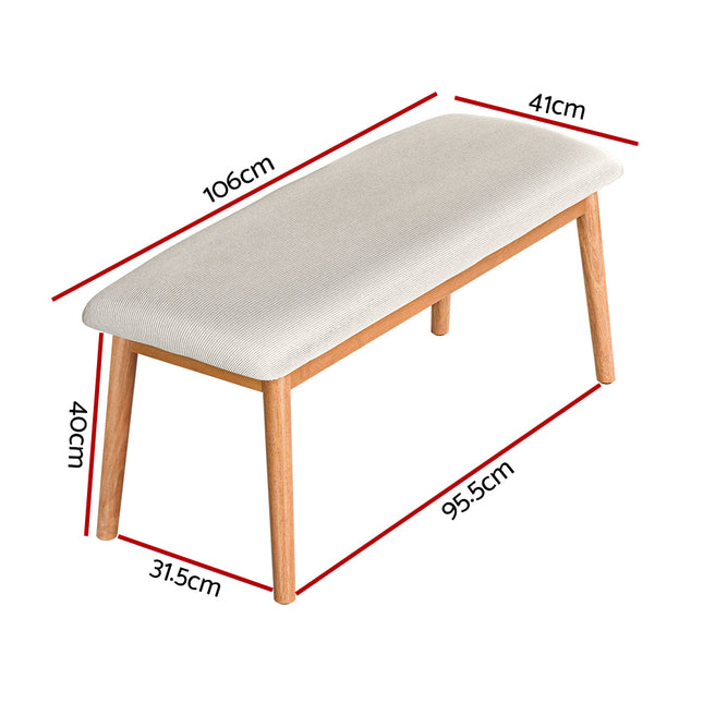 Artiss Dining Bench Upholstery Seat Wooden Chair 106cm.