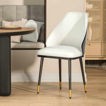 Artiss Dining Chairs Set of 2 Leather Seat Beige and Black.