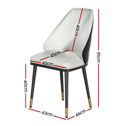 Artiss Dining Chairs Set of 4 Leather Seat Beige and Black.