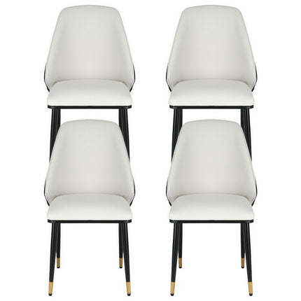 Artiss Dining Chairs Set of 4 Leather Seat Beige and Black.