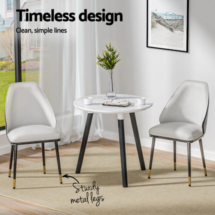 Artiss Dining Chairs Set of 4 Leather Seat Beige and Black.