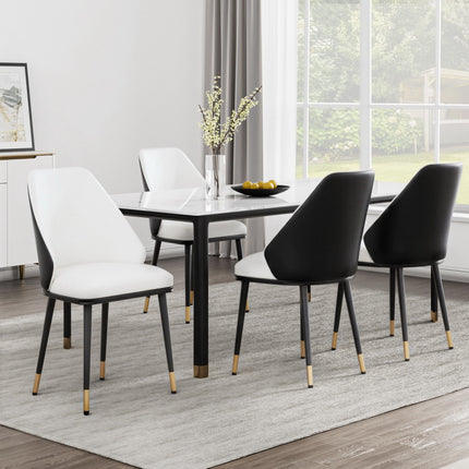 Artiss Dining Chairs Set of 4 Leather Seat Beige and Black.