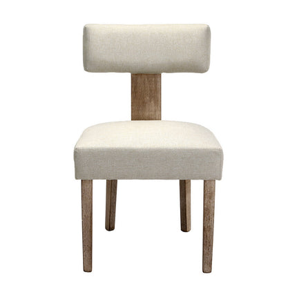Artiss Dining Chairs Set of 4 Linen Fabric Wooden Beige.