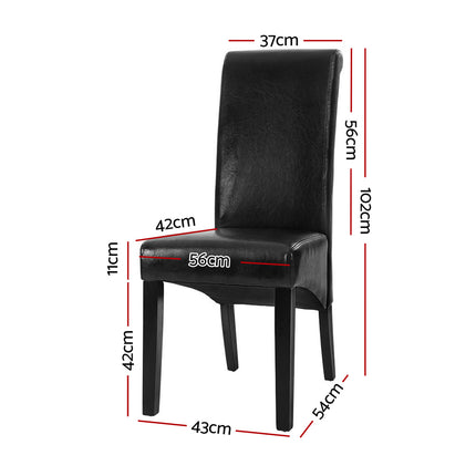 Artiss Dining Chairs Set of 2 Leather Parsons Chair Black.