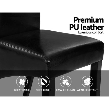 Artiss Dining Chairs Set of 2 Leather Parsons Chair Black.