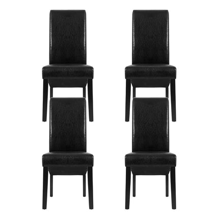 Artiss Dining Chairs Set of 2 Leather Parsons Chair Black.