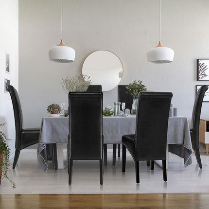 Artiss Dining Chairs Set of 2 Leather Parsons Chair Black.