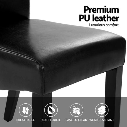 Artiss Dining Chairs Set of 2 Leather Parsons Chair Black.