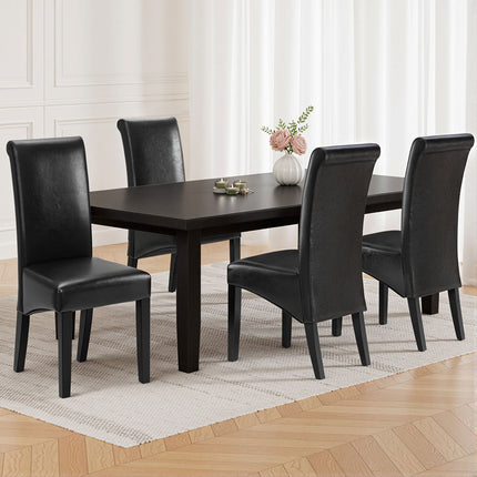 Artiss Dining Chairs Set of 2 Leather Parsons Chair Black.