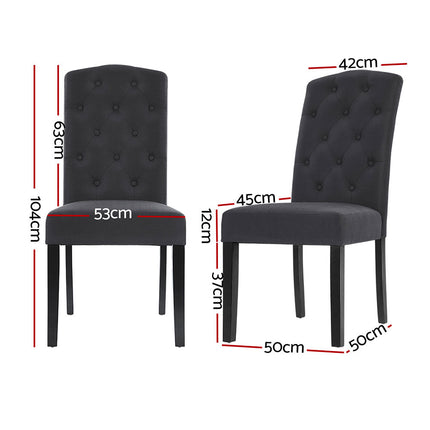 Artiss Dining Chairs Set of 4 Linen Parsons Chair Dark Grey.
