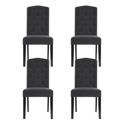 Artiss Dining Chairs Set of 4 Linen Parsons Chair Dark Grey.