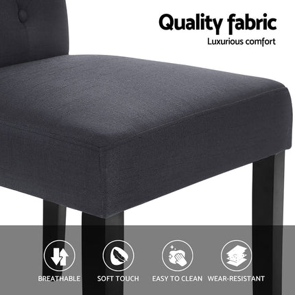 Artiss Dining Chairs Set of 4 Linen Parsons Chair Dark Grey.