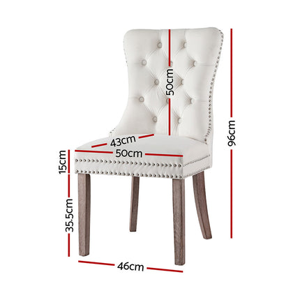 1 Set of 2 Artiss Dining Chairs Beige Velvet.