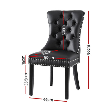 1 Set of 4 Artiss Dining Chairs Black Leather.