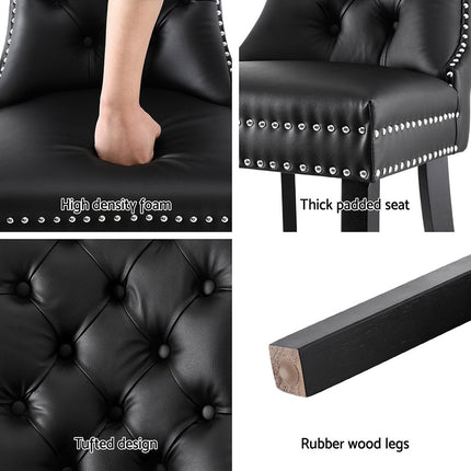 1 Set of 4 Artiss Dining Chairs Black Leather.