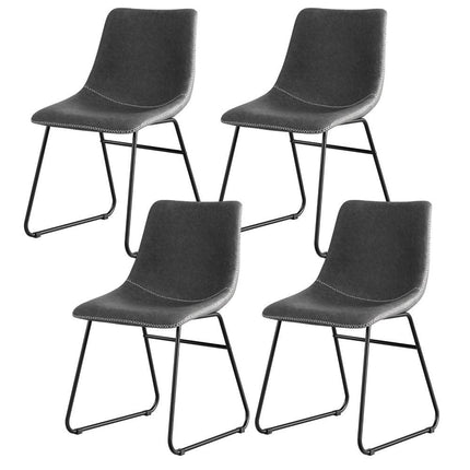 Artiss 4x Dining Chairs Retro PU Leather Kitchen Lounge Cafe Accent Chair Grey.