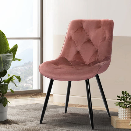 Artiss Dining Chairs Set of 2 PU Leather Plastic Metal White.