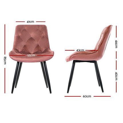 Artiss Dining Chairs Set of 2 PU Leather Plastic Metal White.