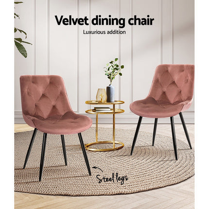 Artiss Dining Chairs Set of 2 PU Leather Plastic Metal White.