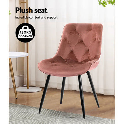 Artiss Dining Chairs Set of 2 PU Leather Plastic Metal White.