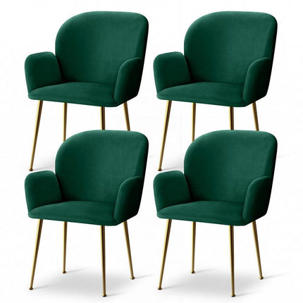 Artiss Dining Chairs Set of 4 Velvet Armchair Green.