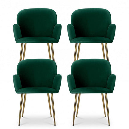 Artiss Dining Chairs Set of 4 Velvet Armchair Green.