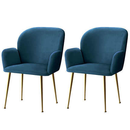 Artiss Dining Chairs Set of 2 Velvet Armchair Pink.