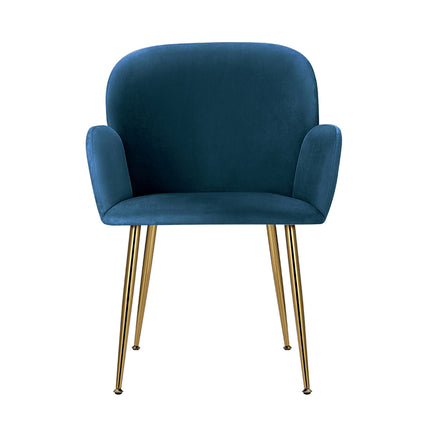 Artiss Dining Chairs Set of 2 Velvet Armchair Pink.
