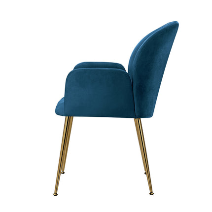 Artiss Dining Chairs Set of 2 Velvet Armchair Pink.