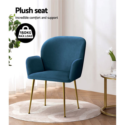 Artiss Dining Chairs Set of 2 Velvet Armchair Pink.
