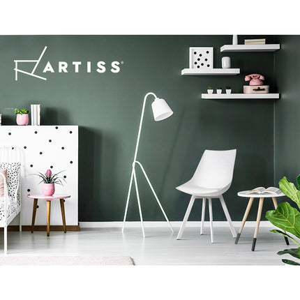 Artiss Dining Chairs Set of 2 PU Leather Plastic Metal White.