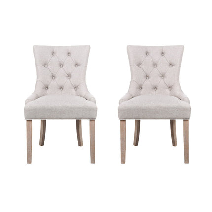 Artiss Dining Chairs Set of 2 Linen French Provincial Beige.