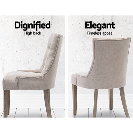 Artiss Dining Chairs Set of 2 Linen French Provincial Beige.