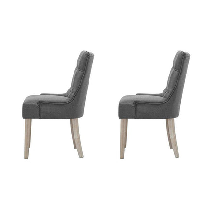 Artiss Dining Chairs Set of 2 Linen French Provincial Grey.