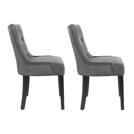 Artiss Dining Chairs Set of 2 Velvet French Provincial Grey.