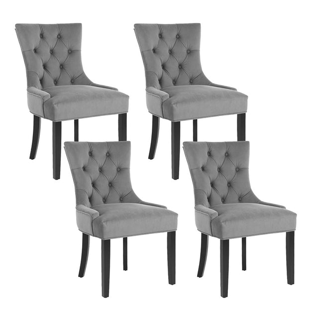 Artiss Dining Chairs Set of 4 Velvet French Provincial Grey.