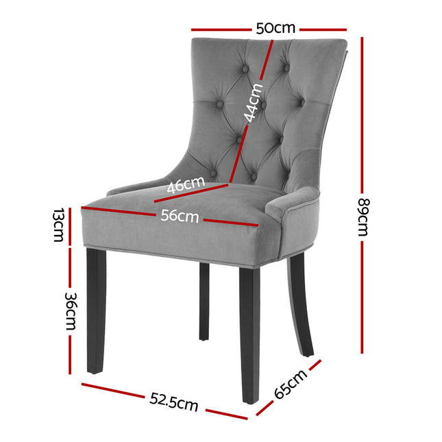 Artiss Dining Chairs Set of 4 Velvet French Provincial Grey.