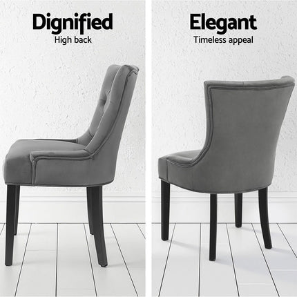 Artiss Dining Chairs Set of 4 Velvet French Provincial Grey.