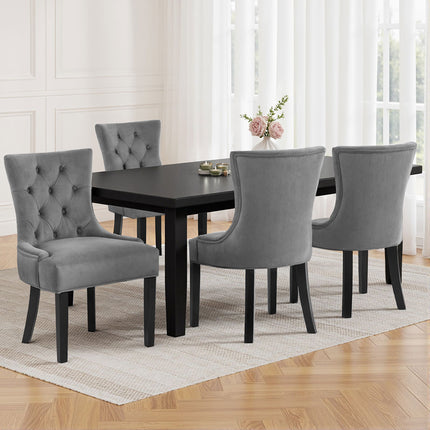 Artiss Dining Chairs Set of 4 Velvet French Provincial Grey.