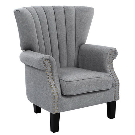 Artiss Armchair Wingback Grey Andrew.