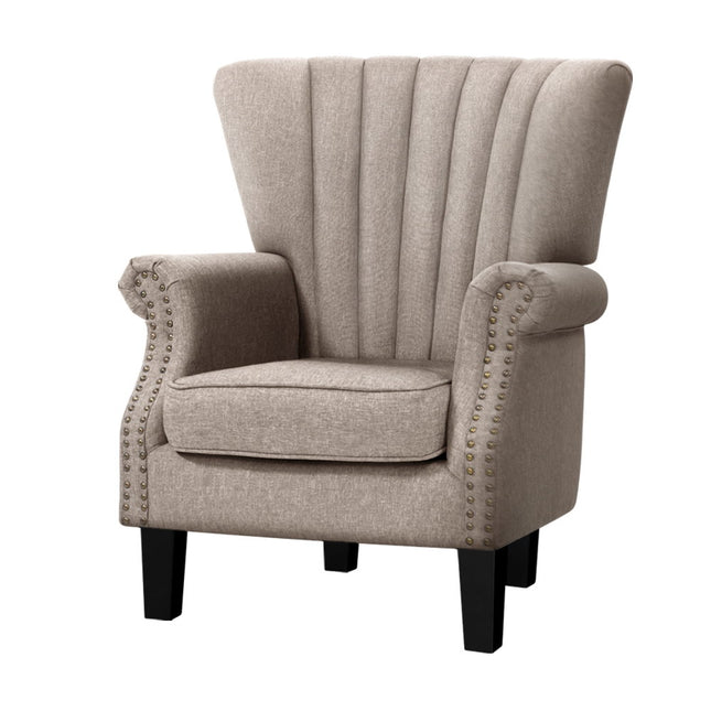 Artiss Armchair Wingback Beige Andrew.