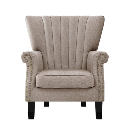 Artiss Armchair Wingback Beige Andrew.