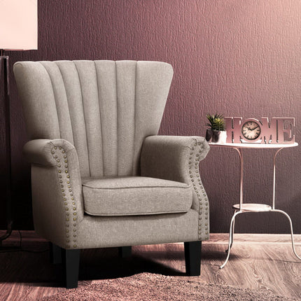 Artiss Armchair Wingback Beige Andrew.