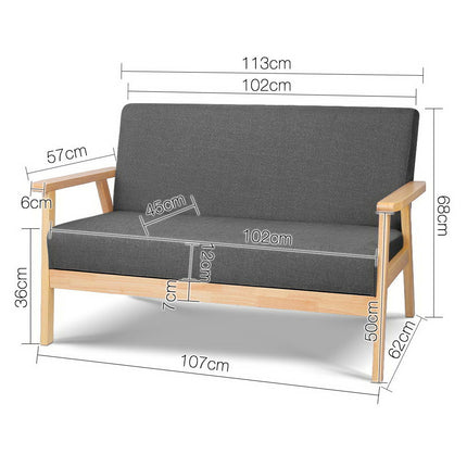 Artiss 2-Seater Sofa Armchair Skane.