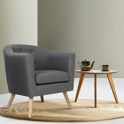 Artiss Armchair Tub Chair Grey Adora.