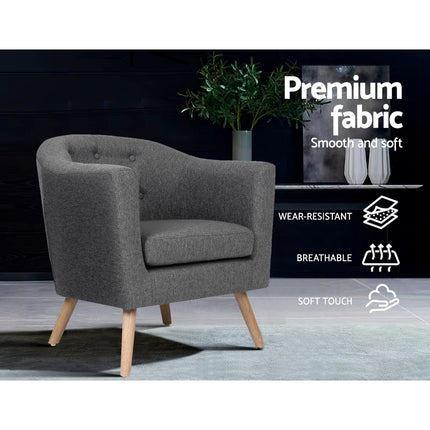 Artiss Armchair Tub Chair Grey Adora.