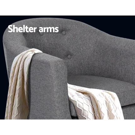 Artiss Armchair Tub Chair Grey Adora.