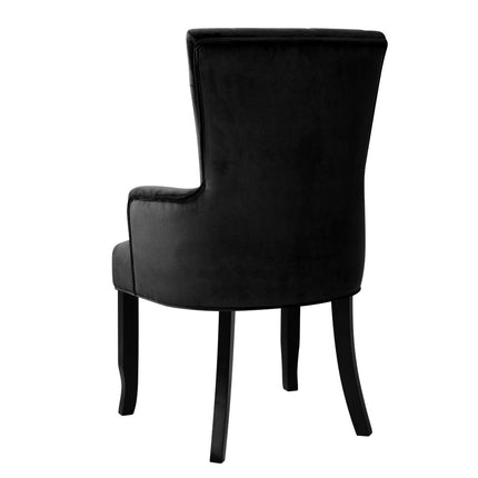 Artiss Dining Chair Velvet French Provincial Armchair Black.